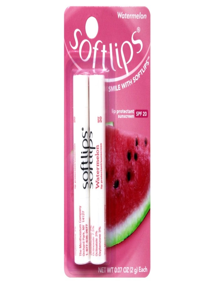 Softlips Watermelon Gluten-Free, Twin Pack Lip Protectant Sunscreen SPF 20, 0.07 oz Each (Pack of 3) - Image 2